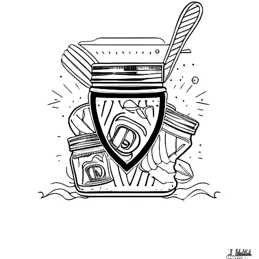 peanut butter jar tattoo design idea