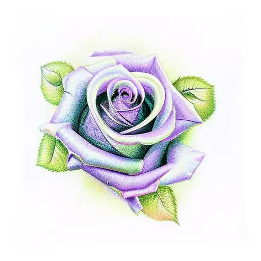 A realistic forearm tattoo of a vibrant purple rose with the name Ariella spelled out in unique shading around it tattoo design idea