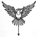 Mockingjay with phrase "i am as radiant as the sun" tattoo design idea