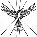 Mockingjay with phrase "i am as radiant as the sun" tattoo design idea