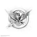 Mockingjay with "i am as radiant as the sun" tattoo design idea