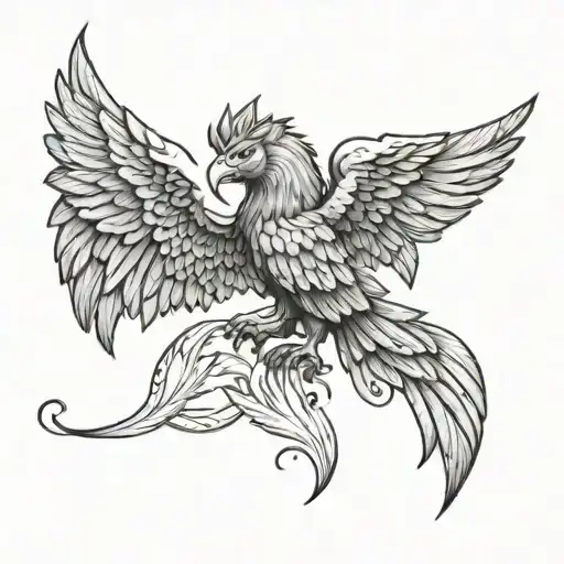 Griffin head with wings surrounding  tattoo design idea