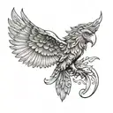 Griffin head with wings surrounding  tattoo design idea