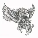 Griffin head with wings surrounding  tattoo design idea