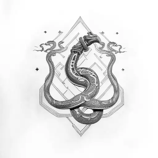 world serpent, thor, hammer of thor, nordic tattoo design idea