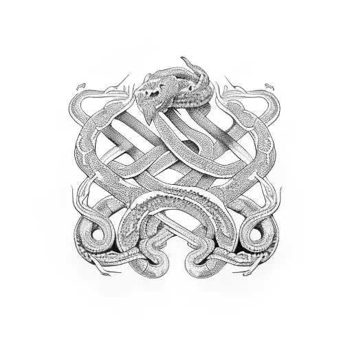 world serpent, nordic tattoo design idea