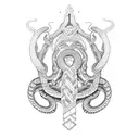 world serpent, nordic tattoo design idea