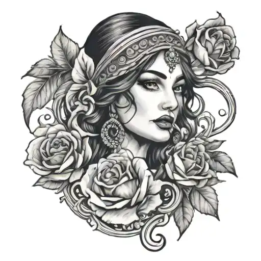 gypsy tattoo design idea