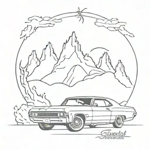 1967 Chevrolet Impala and game of thrones tattoo design idea