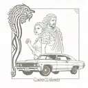 1967 Chevrolet Impala and game of thrones tattoo design idea