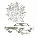 1967 Chevrolet Impala and game of thrones tattoo design idea