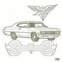 1967 Chevrolet Impala and supernatural anti possession symbol tattoo design idea