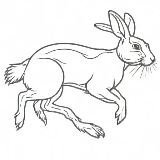 rabbit running tattoo design idea