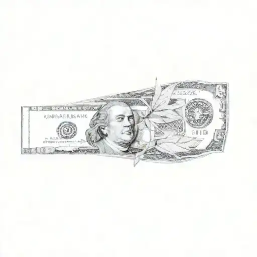 Dolar, gangster, Money, weed leaf, sigar tattoo design idea