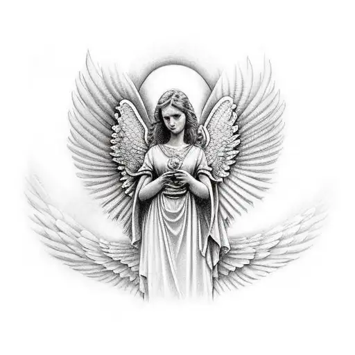 guardian angel protector tattoo design idea