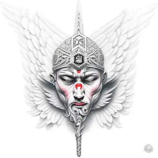 guardian angel protector tattoo design idea