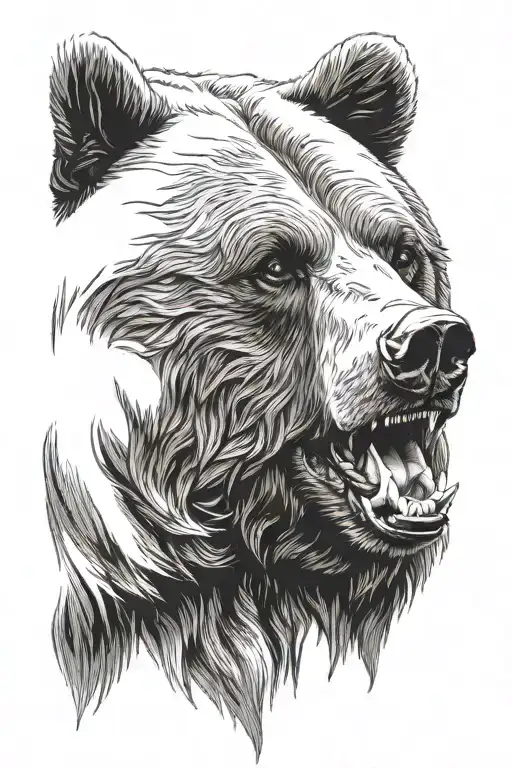 3 Grizzly bear head  tattoo design idea