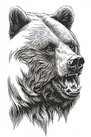 3 Grizzly bear head  tattoo design idea