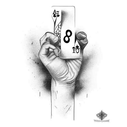 Winning blackjack hand and golf tattoo design idea
