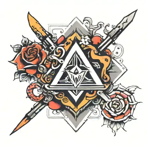 ACE OF SPACES WITH 666 INSIDE ROTATING tattoo design idea