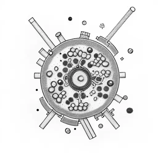 Illustration of a microscope slide with colorful blood cells tattoo design idea