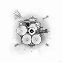 Abstract representation of a microscope tattoo design idea