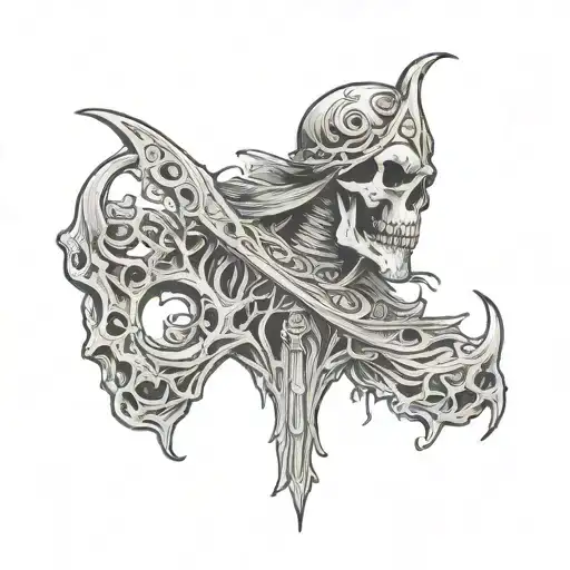 Death Brother hood reef tattoo design idea