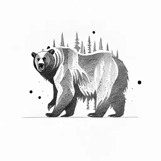 bear vs bull tattoo design idea