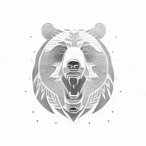 bear vs bull tattoo design idea