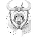 bear vs bull tattoo design idea