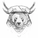 bear vs bull tattoo design idea
