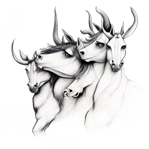A realistic portrait of the Bremen Town Musicians tattoo design idea