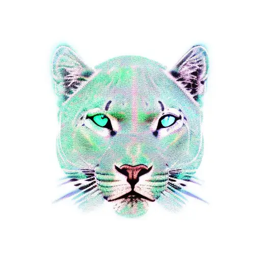 Panther, palm trees, jungle  tattoo design idea