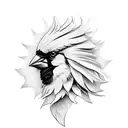 cardinal, sunflower, cowboy silhouette, apple blossom, religious tattoo design idea