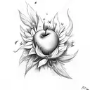 cardinal, sunflower, cowboy silhouette, apple blossom, religious tattoo design idea