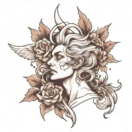 tattoo sketch on a white background Ghostemane: mercury tattoo design idea