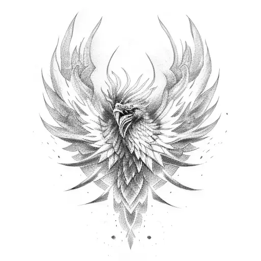 black phoenix tattoo design idea