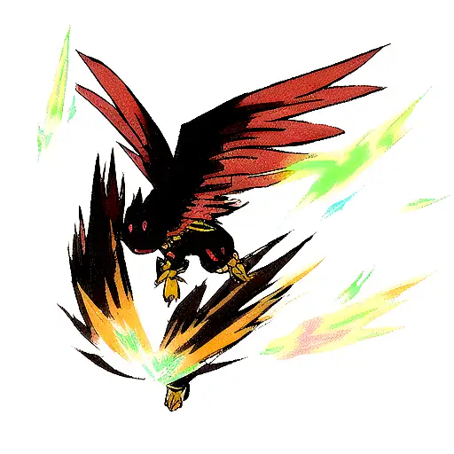 black phoenix tattoo design idea