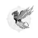 black phoenix tattoo design idea
