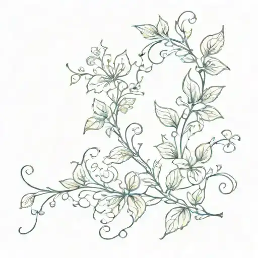 Sketch a vine with the words 'Trust in the Lord with all your heart' from Proverbs 3:5-6 in a delicate and intricate style tattoo design idea