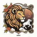 lion and lamb tattoo design idea