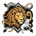 lion and lamb tattoo design idea