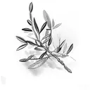 two olive branches  tattoo design idea