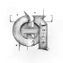 the letter "A" written with the names "Anita, Audrey, Andrew" tattoo design idea