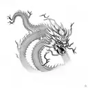 Chinese dragon shadow tattoo design idea