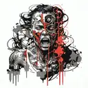 Hypocrite face tattoo design idea