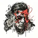 Hypocrite face tattoo design idea