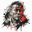 Hypocrite face tattoo design idea