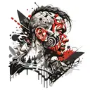 Hypocrite face tattoo design idea