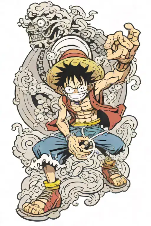 Luffy Gear 5 tattoo design idea